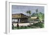 Native Houses in a Jungle of Brazil, 1800s-null-Framed Giclee Print