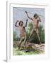 Native Hunters of Tierra Del Fuego with Spear and Sling-null-Framed Giclee Print