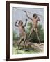 Native Hunters of Tierra Del Fuego with Spear and Sling-null-Framed Giclee Print