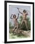 Native Hunters of Tierra Del Fuego with Spear and Sling-null-Framed Giclee Print