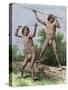 Native Hunters of Tierra Del Fuego with Spear and Sling-null-Stretched Canvas