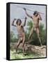 Native Hunters of Tierra Del Fuego with Spear and Sling-null-Framed Stretched Canvas