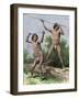 Native Hunters of Tierra Del Fuego with Spear and Sling-null-Framed Giclee Print