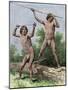 Native Hunters of Tierra Del Fuego with Spear and Sling-null-Mounted Giclee Print
