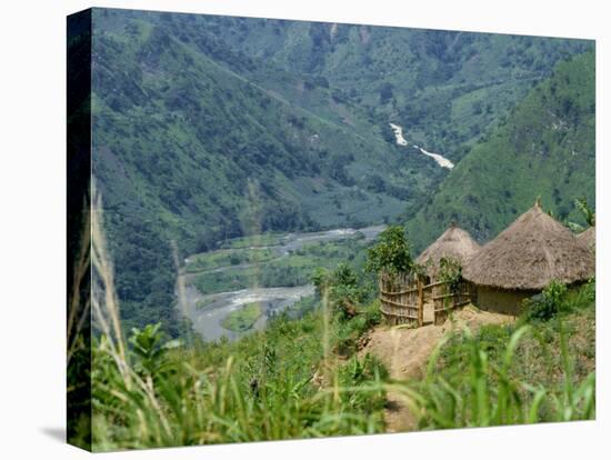 Native Huts in a Valley Near Uriva, Zaire, Africa-Poole David-Stretched Canvas