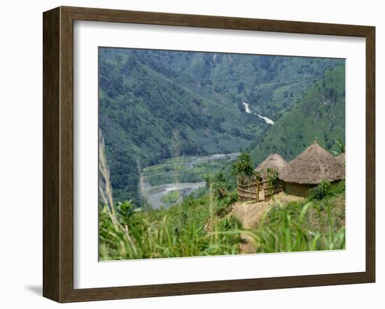 Native Huts in a Valley Near Uriva, Zaire, Africa-Poole David-Framed Photographic Print