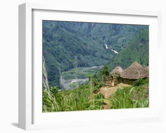 Native Huts in a Valley Near Uriva, Zaire, Africa-Poole David-Framed Photographic Print