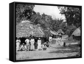 Native Huts, Jamaica, C1905-Adolphe & Son Duperly-Framed Stretched Canvas
