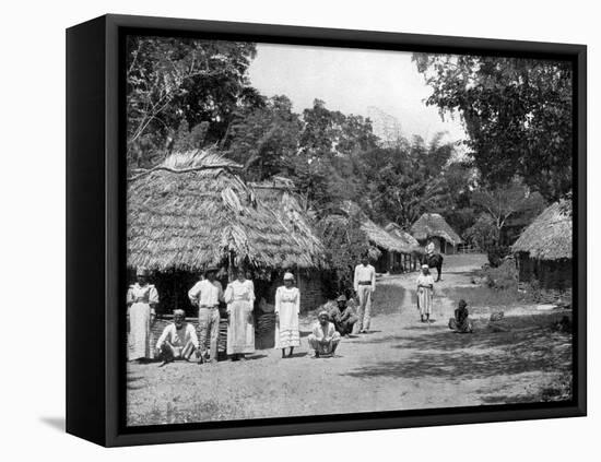 Native Huts, Jamaica, C1905-Adolphe & Son Duperly-Framed Stretched Canvas