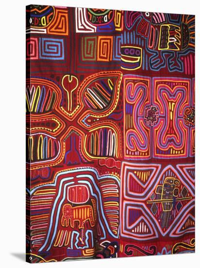 Native Indian Artwork, Mola, Panama-Bill Bachmann-Stretched Canvas