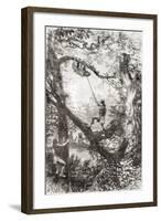Native Indians Capturing a Tree Sloth on the Oyapock or Oiapoque River, South America-null-Framed Giclee Print