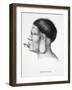 Native Man of the Botocudo Tribe, with Plug Face Decoration, from 'Atlas of a Journey in Brazil'…-German School-Framed Giclee Print