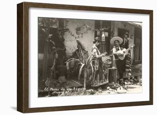 Native Mexicans, Olvera Street, Los Angeles, California-null-Framed Art Print