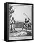 Native of Chile Prepares to Smite His Ball During a Game of "El Sueca" an Early Form of Golf-null-Framed Stretched Canvas