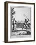Native of Chile Prepares to Smite His Ball During a Game of "El Sueca" an Early Form of Golf-null-Framed Art Print