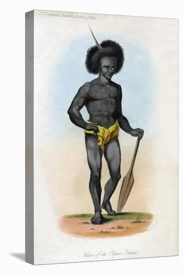 Native of the Papua Islands, C1840-J Bull-Stretched Canvas