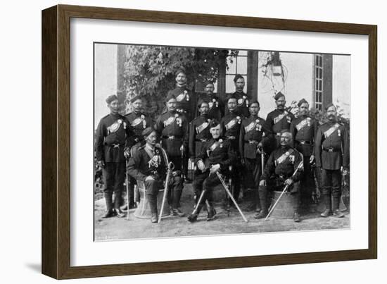 Native Officers of the 44th Gurkhas, Indian Army, 1896-Bourne & Shepherd-Framed Premium Giclee Print