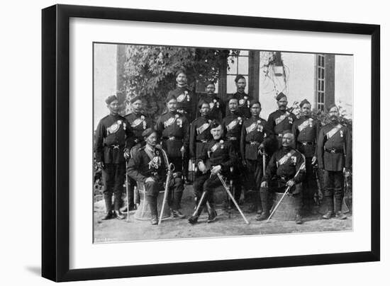 Native Officers of the 44th Gurkhas, Indian Army, 1896-Bourne & Shepherd-Framed Premium Giclee Print