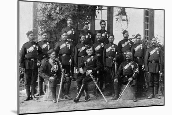 Native Officers of the 44th Gurkhas, Indian Army, 1896-Bourne & Shepherd-Mounted Premium Giclee Print