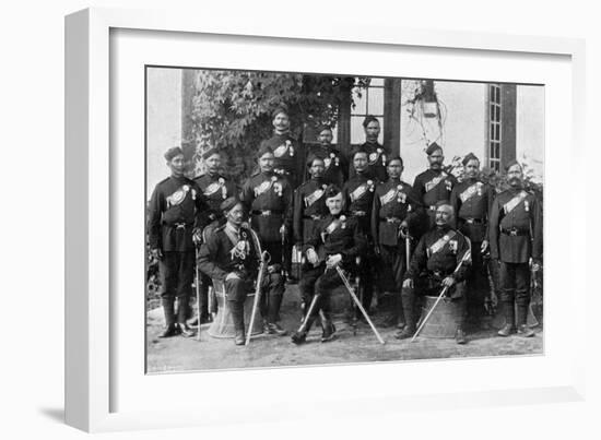 Native Officers of the 44th Gurkhas, Indian Army, 1896-Bourne & Shepherd-Framed Giclee Print