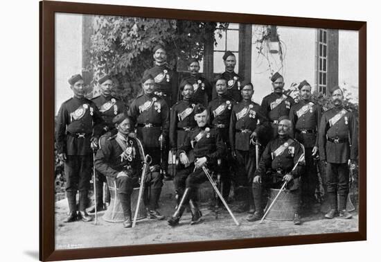 Native Officers of the 44th Gurkhas, Indian Army, 1896-Bourne & Shepherd-Framed Giclee Print