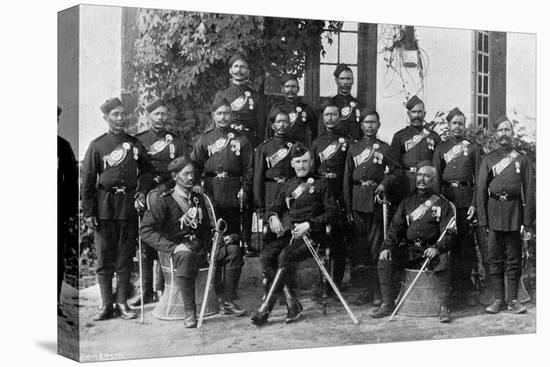 Native Officers of the 44th Gurkhas, Indian Army, 1896-Bourne & Shepherd-Stretched Canvas