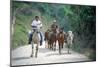 Native people on horses, Costa Rica-null-Mounted Art Print