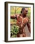 Native Preparing to Compete in Banana Race, Tapati Festival, Rapa Nui, Easter Island, Chile-Bill Bachmann-Framed Photographic Print