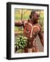 Native Preparing to Compete in Banana Race, Tapati Festival, Rapa Nui, Easter Island, Chile-Bill Bachmann-Framed Photographic Print