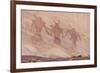 Native Pueblo rock art, Lower Calf Creek Falls Trail, Grand Staircase-Escalante National Monument, -Michael Nolan-Framed Photographic Print