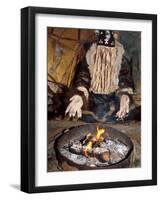 Native Shaman Performing by Bonfire, Kamchatka, Russia-Daisy Gilardini-Framed Photographic Print