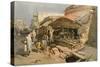 Native Shop in a Calcutta Bazaar, from 'India Ancient and Modern', 1867 (Colour Litho)-William 'Crimea' Simpson-Stretched Canvas