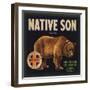 Native Son Brand - Lindsay, California - Citrus Crate Label-Lantern Press-Framed Art Print