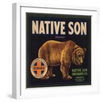 Native Son Brand - Lindsay, California - Citrus Crate Label-Lantern Press-Framed Art Print