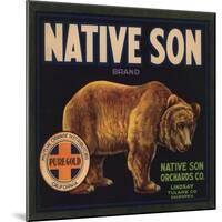 Native Son Brand - Lindsay, California - Citrus Crate Label-Lantern Press-Mounted Art Print