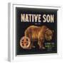 Native Son Brand - Lindsay, California - Citrus Crate Label-Lantern Press-Framed Art Print