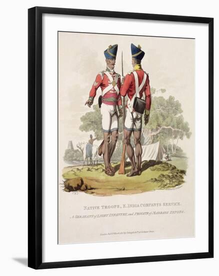 Native Troops in the East India Company's Service, 1815-Charles Hamilton Smith-Framed Giclee Print