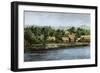 Native Village in Borneo Near Sarawak, 1800s-null-Framed Giclee Print