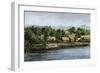 Native Village in Borneo Near Sarawak, 1800s-null-Framed Giclee Print