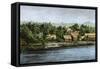 Native Village in Borneo Near Sarawak, 1800s-null-Framed Stretched Canvas