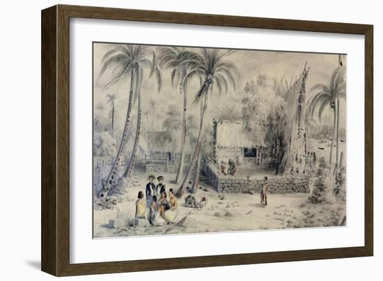 Native Village in Tahiti, circa 1841-48-Maximilien Radiguet-Framed Giclee Print