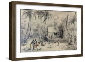 Native Village in Tahiti, circa 1841-48-Maximilien Radiguet-Framed Giclee Print