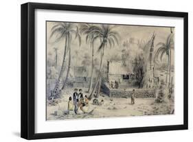 Native Village in Tahiti, circa 1841-48-Maximilien Radiguet-Framed Giclee Print
