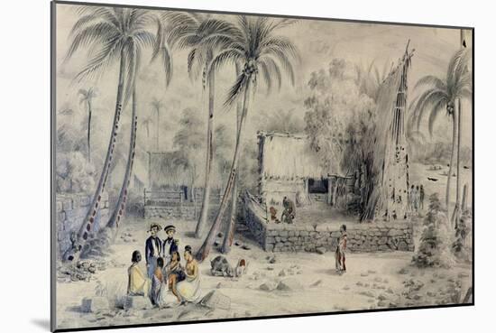 Native Village in Tahiti, circa 1841-48-Maximilien Radiguet-Mounted Giclee Print