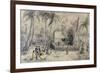 Native Village in Tahiti, circa 1841-48-Maximilien Radiguet-Framed Premium Giclee Print