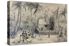 Native Village in Tahiti, circa 1841-48-Maximilien Radiguet-Stretched Canvas