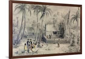 Native Village in Tahiti, circa 1841-48-Maximilien Radiguet-Framed Giclee Print