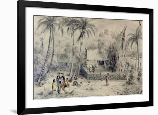 Native Village in Tahiti, circa 1841-48-Maximilien Radiguet-Framed Giclee Print