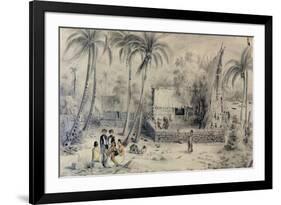 Native Village in Tahiti, circa 1841-48-Maximilien Radiguet-Framed Giclee Print