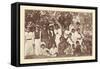 Native Women and Children-null-Framed Stretched Canvas